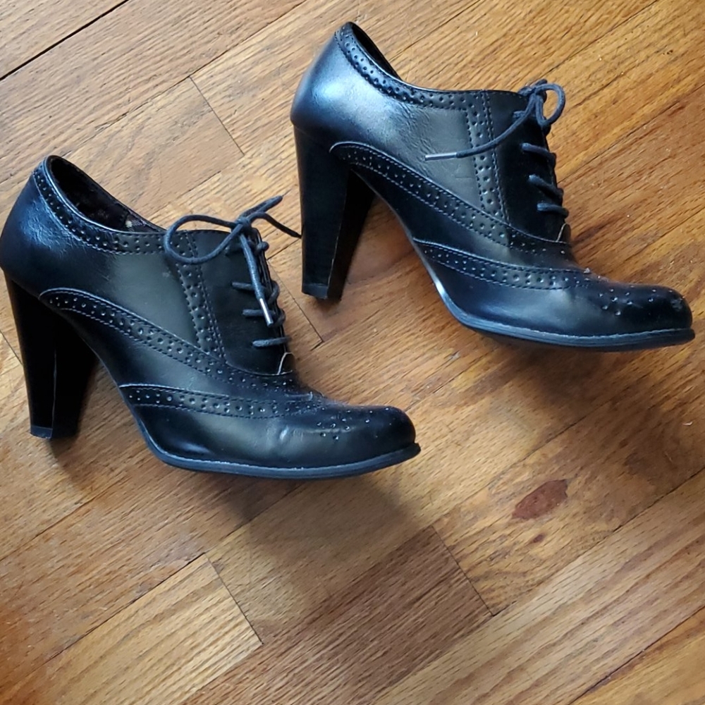 American Eagle Black Vintage Style Heel Booties